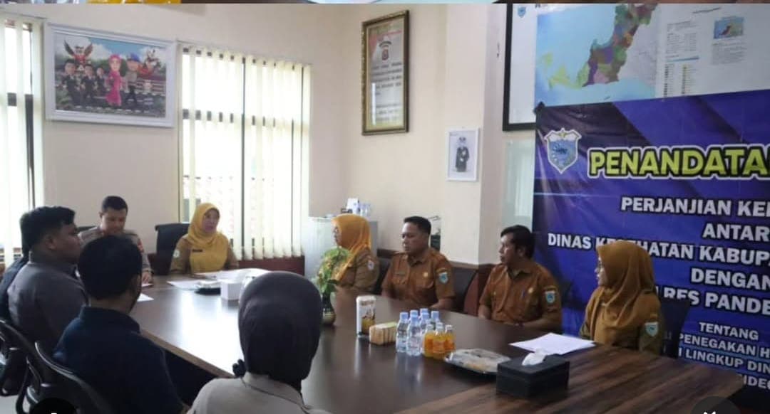 PENANDATANGANAN PERJANJIAN KERJASAMA ANTARA DINAS KESEHATAN KABUPATEN PANDEGLANG DENGAN POLRES PANDEGLANG
